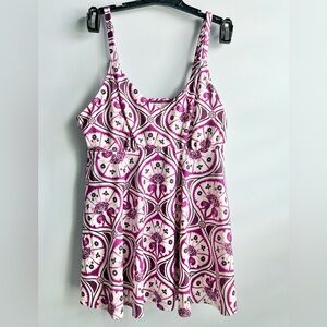 Swim Solutions Women's Tiletale V-Neck Tankini Top